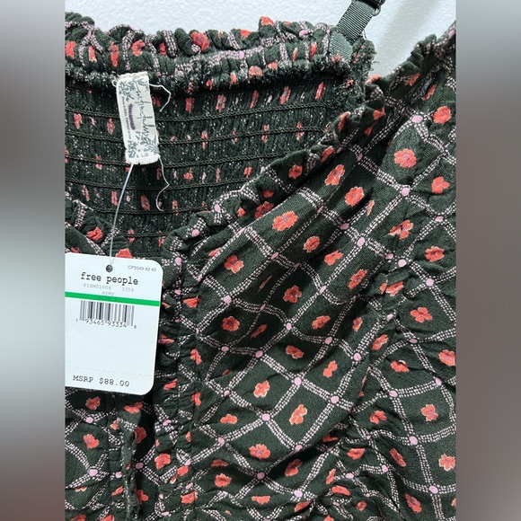 Free Peope Mischa Bodysuit NWT Large Intimately Floral Green Coral Thong Snaps - Picture 5 of 13